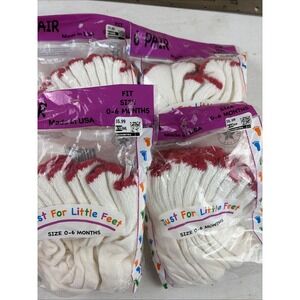 Just For‎ Little Feet Socks 4-6packs 0-6 Months, Baby Made in USA-24 Socks- NEW